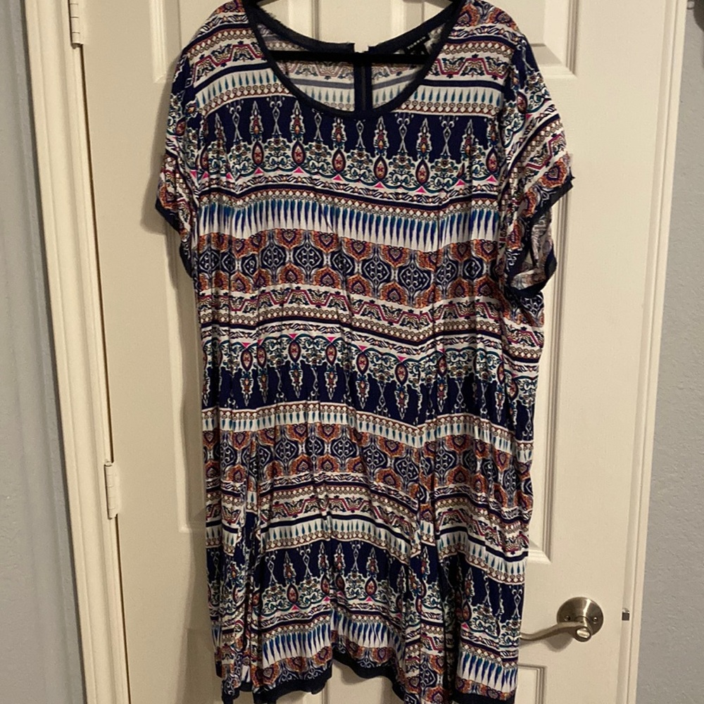 Knee length pattern dress-43